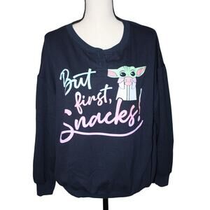 Star Wars Youth XL (16-18) Blue Pullover Sweatshirt Sleepwear Long Sleeve Fleece